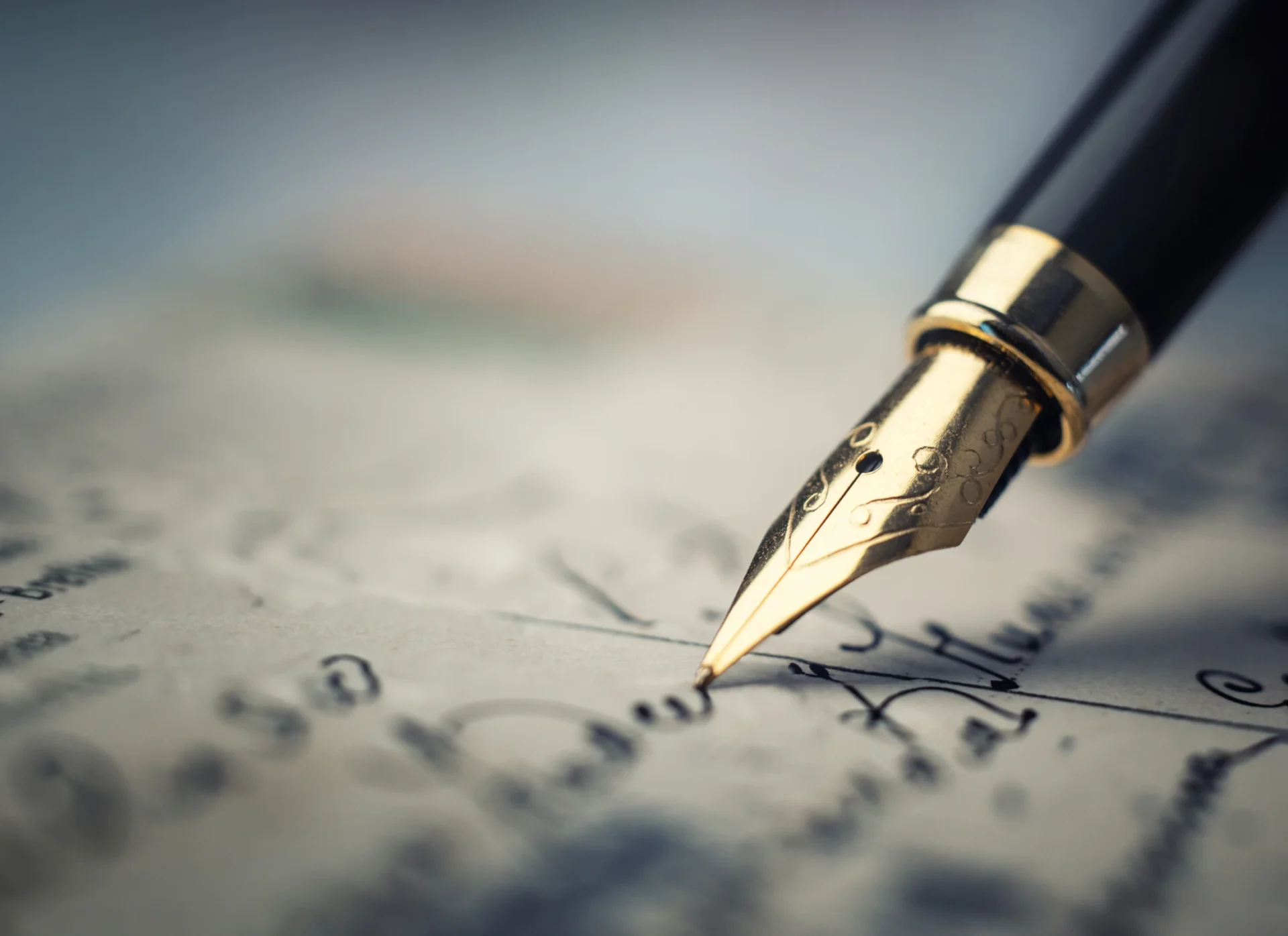 Elegant pen tip on script
